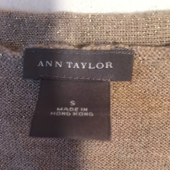 Rare Ann Taylor Women Gold Merino Wool Cardigan - Picture 5 of 10